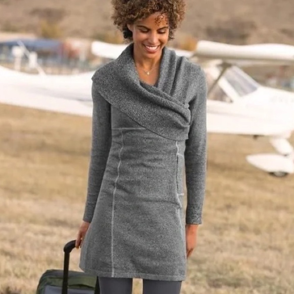 Athleta Sochi Wool Blend Sweater Dress, Dark Gray, Size XS